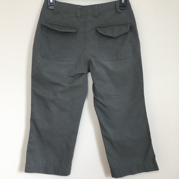 Vintage Uright Mid Rise Olive Green Cropped Straight leg Causal Capris Pants - Picture 2 of 12